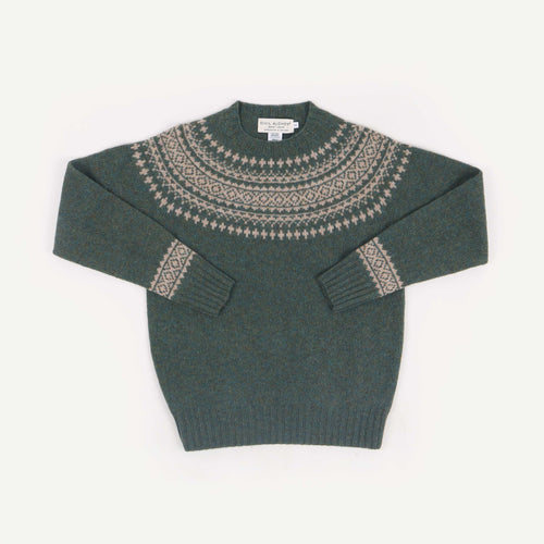 Fair Isle Crew Neck - Nettle Cameo