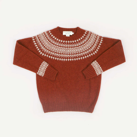 Fair Isle Crew Neck - Madder Vellum