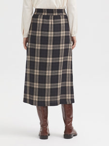 Checked Skirt Double Fabric