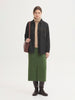 Wrinkled Effect Check Skirt - Khaki
