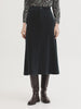Micro Cord Long Skirt - Black