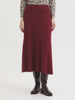 Long Ribbed Skirt - Burgundy