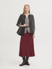 Long Ribbed Skirt - Burgundy