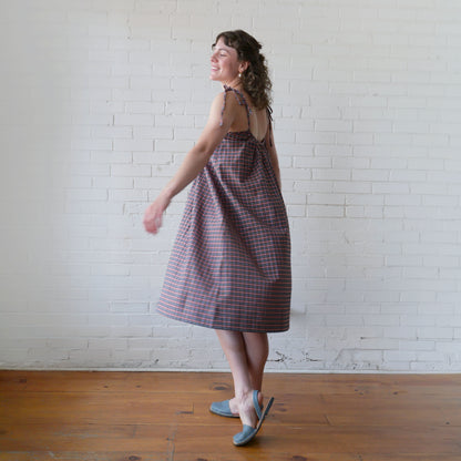 CA Flow Dress - Berry Plaid