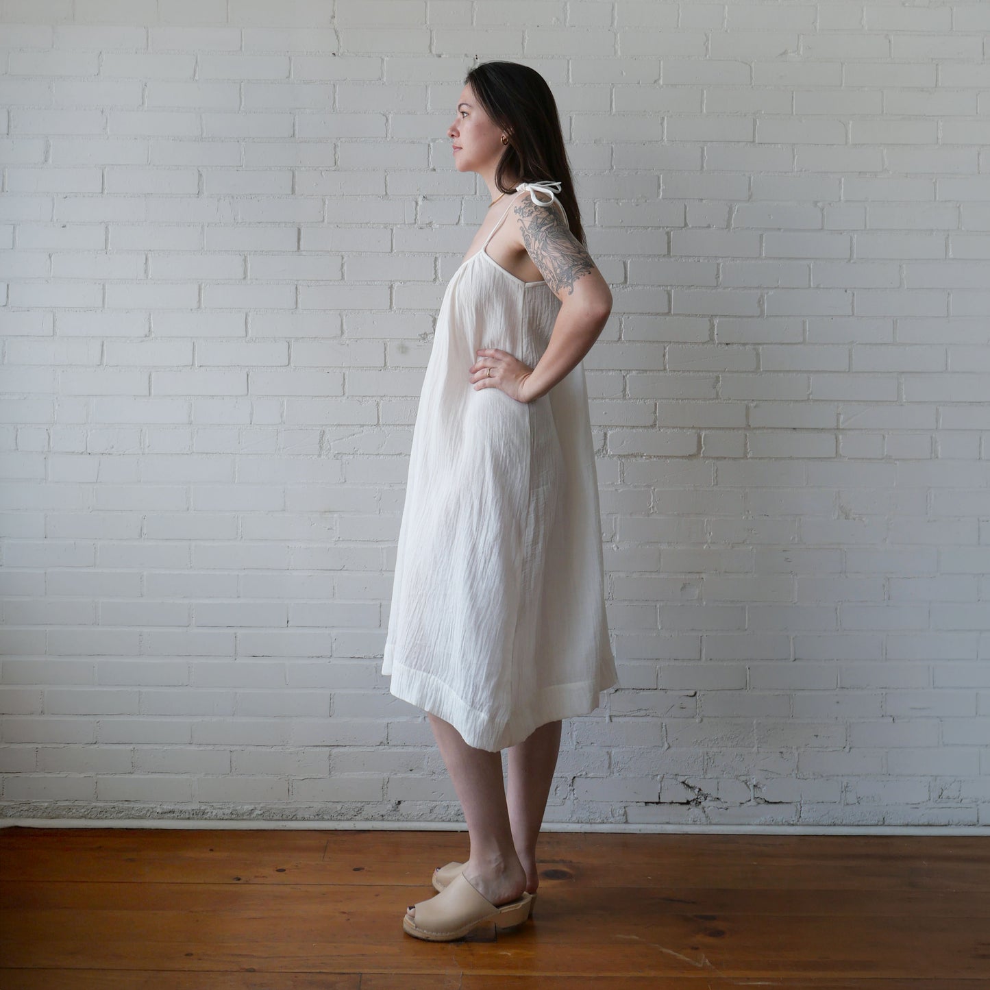 CA Flow Dress - White Gauze