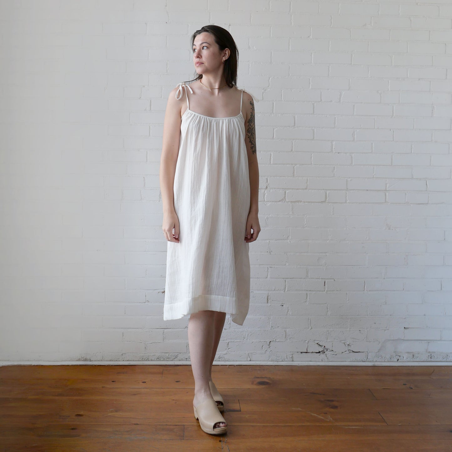 CA Flow Dress - White Gauze