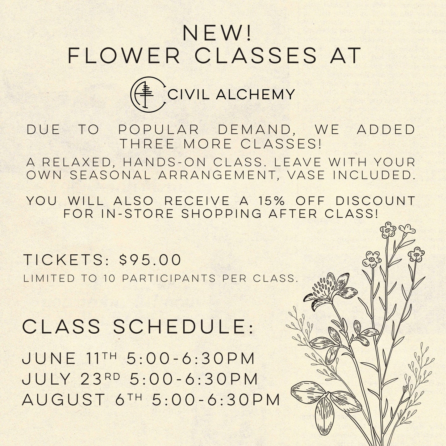 2026 Flower Classes
