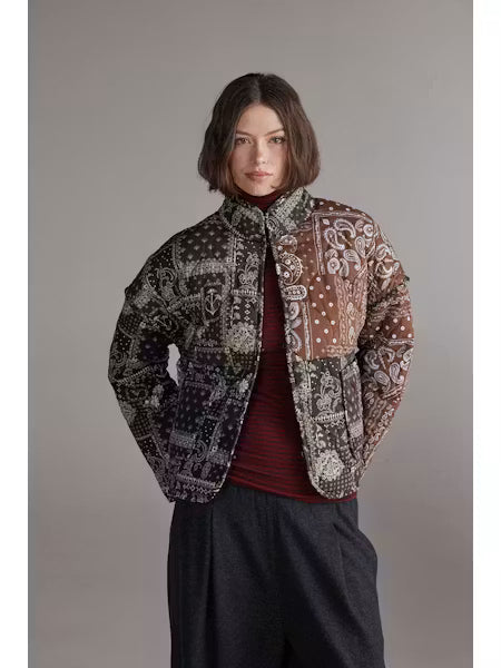 Patched Quilt Jacket - Brown/Black