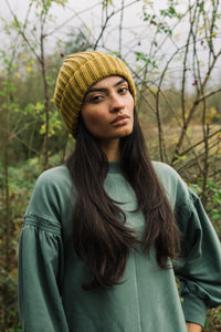 Hilda Organic Knitted Hat - Chartreuse