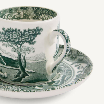 Green Italian Espresso Cup & Saucer 3oz