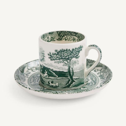 Green Italian Espresso Cup & Saucer 3oz