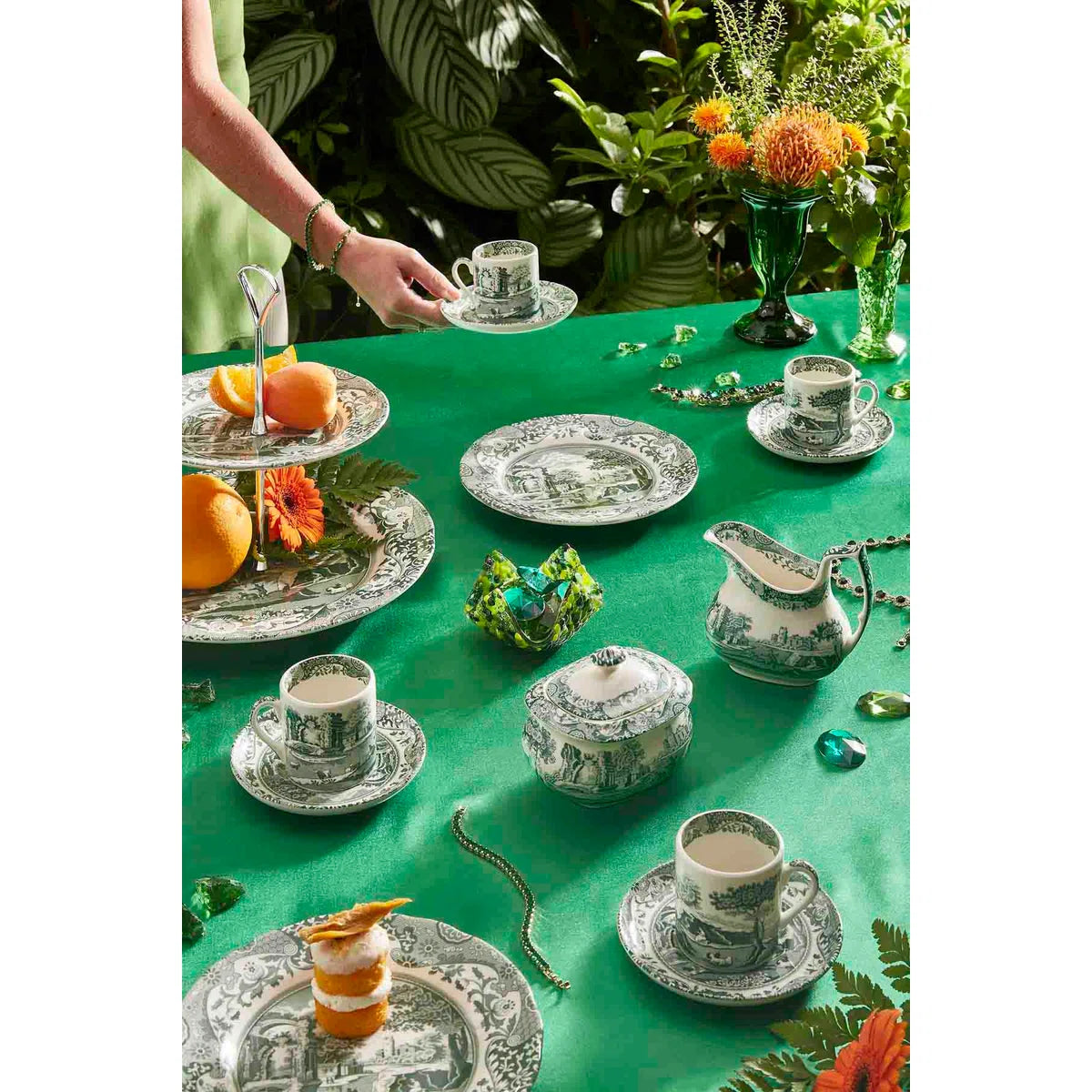 Green Italian Espresso Cup & Saucer 3oz