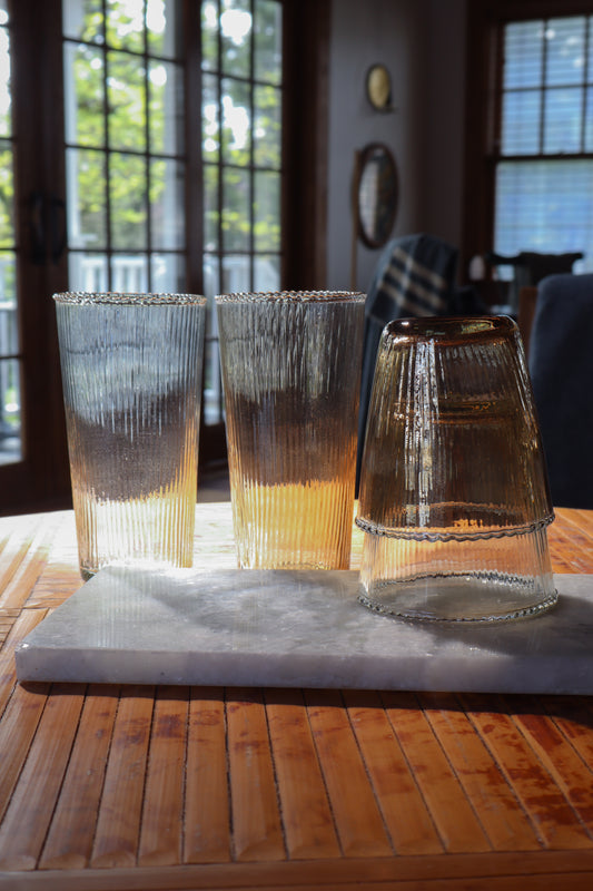 Ribbed Glass - Set of 4
