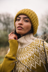 Hilda Organic Knitted Hat - Chartreuse