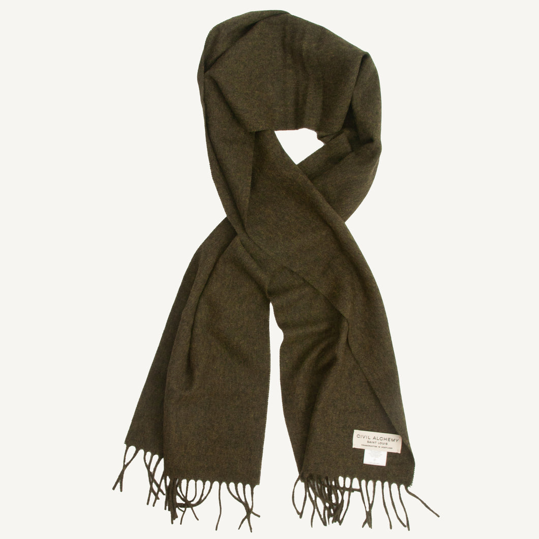 Olive Brushed Cashmere Scarves