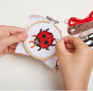 Mini Cross Stitch Embroidery Kit - Ladybug