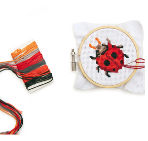 Mini Cross Stitch Embroidery Kit - Ladybug
