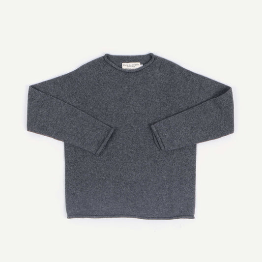 Lambswool Roll Edge Sweater - Derby Gray