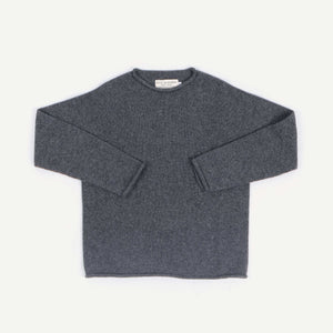 Lambswool Roll Edge Sweater - Derby Gray