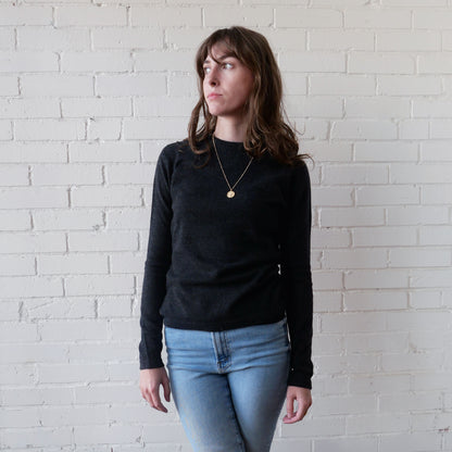CA Cashmere Crew - Charcoal