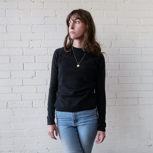 CA Cashmere Crew - Charcoal