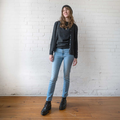CA Cashmere Cardigan - Charcoal