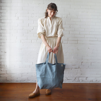 Linen Big Bag - Blue Fog