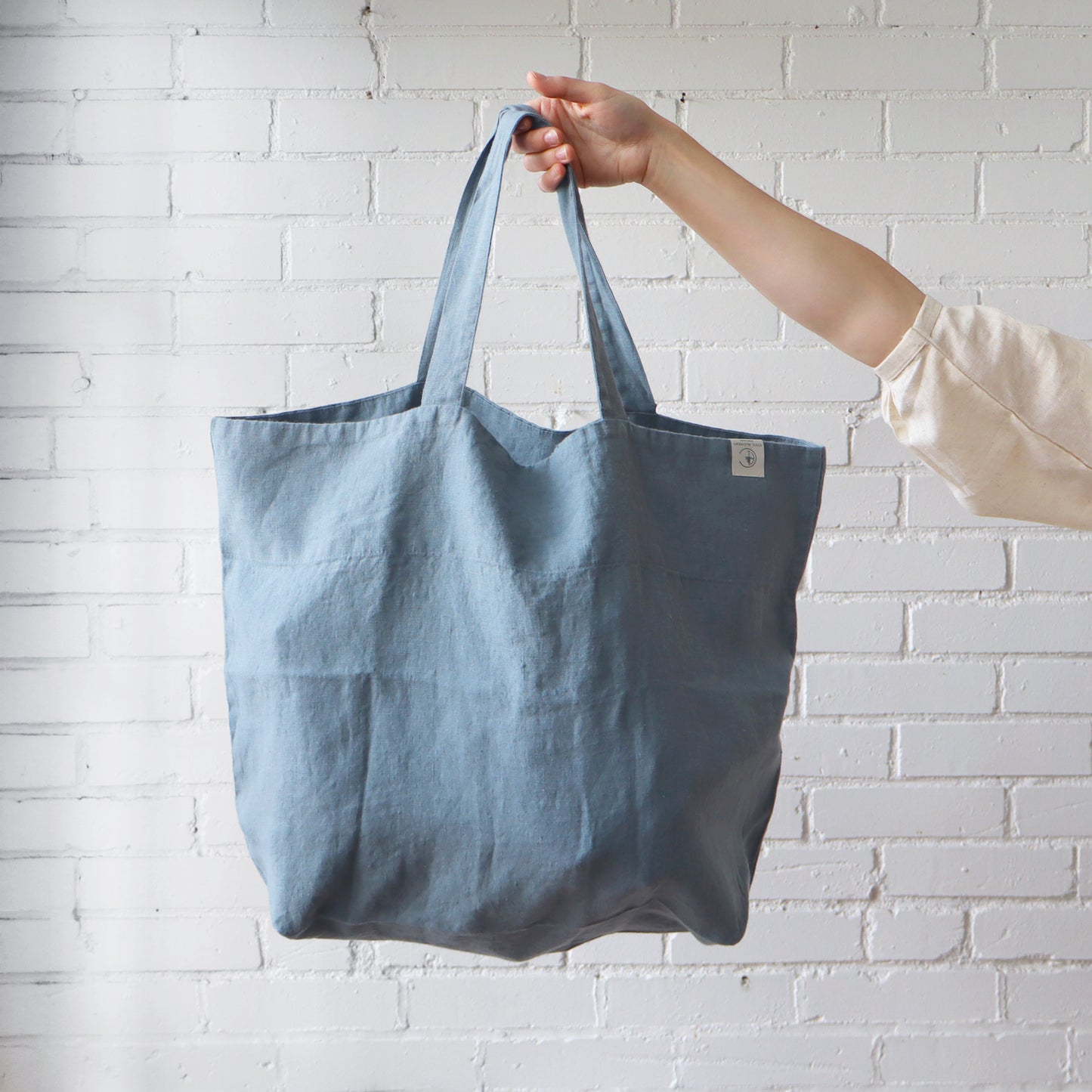 Linen Big Bag - Blue Fog