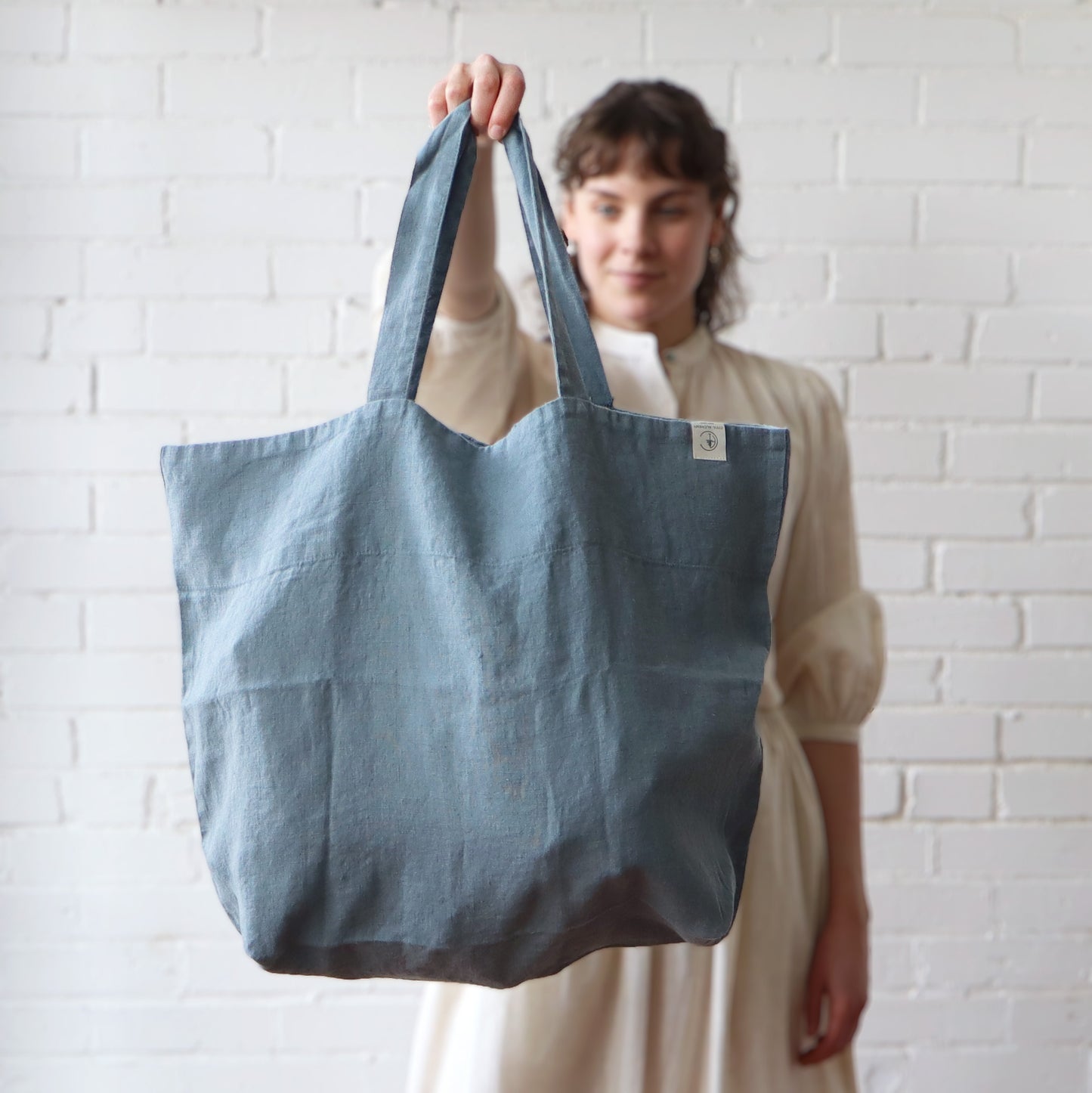 Linen Big Bag - Blue Fog