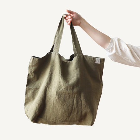 Linen Big Bag - Martini Olive