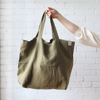 Linen Big Bag - Martini Olive