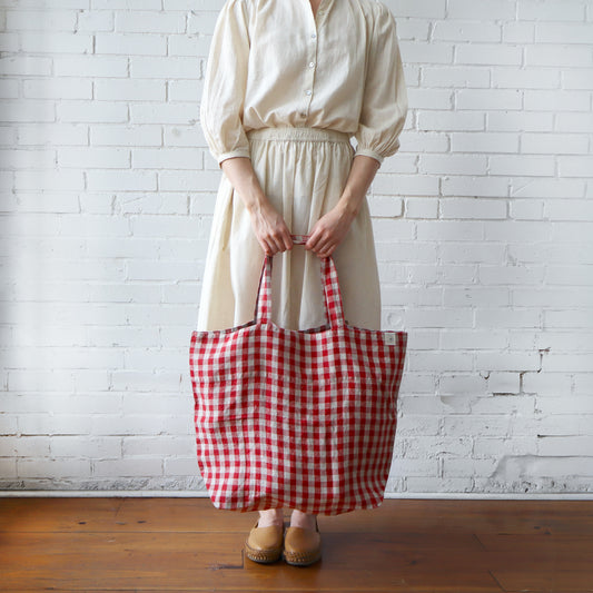 Linen Big Bag - Red Gingham