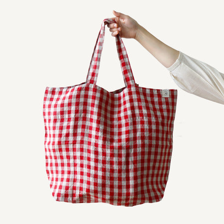 Linen Big Bag - Red Gingham