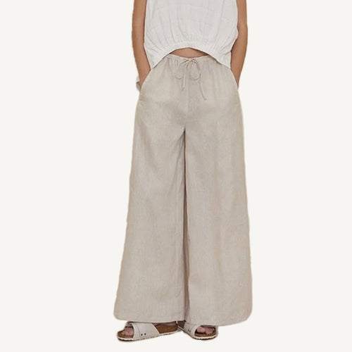 Linen Cargo Pants Greige