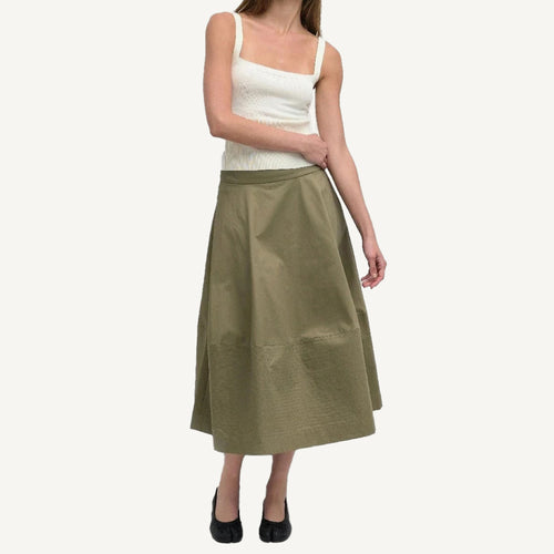 Jess Skirt Full Midi - Olive