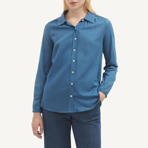 Jersey Woven Shirt - Ink Blue