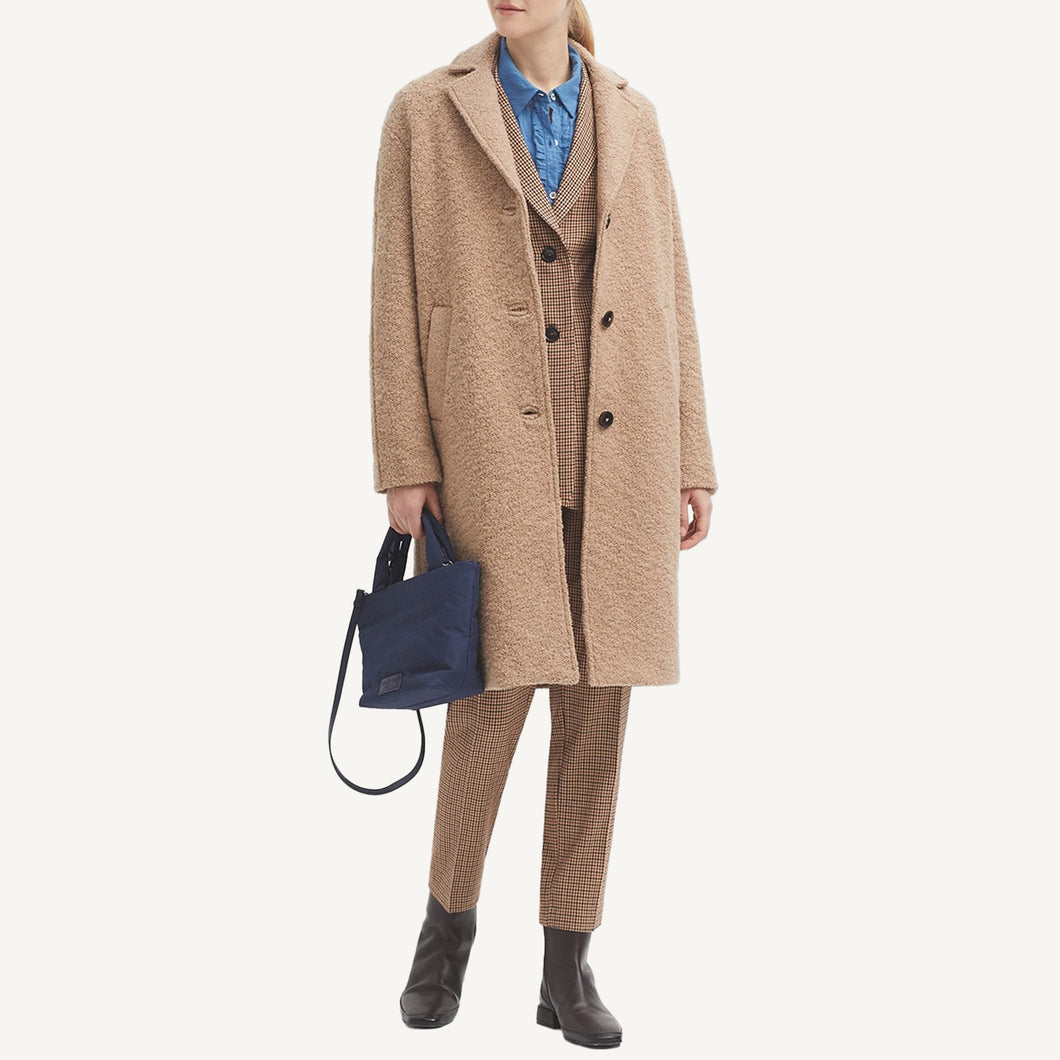 Beige Boiled Wool Coat