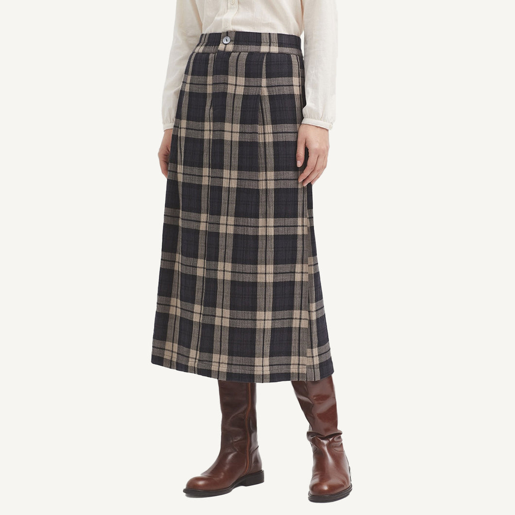 Checked Skirt Double Fabric