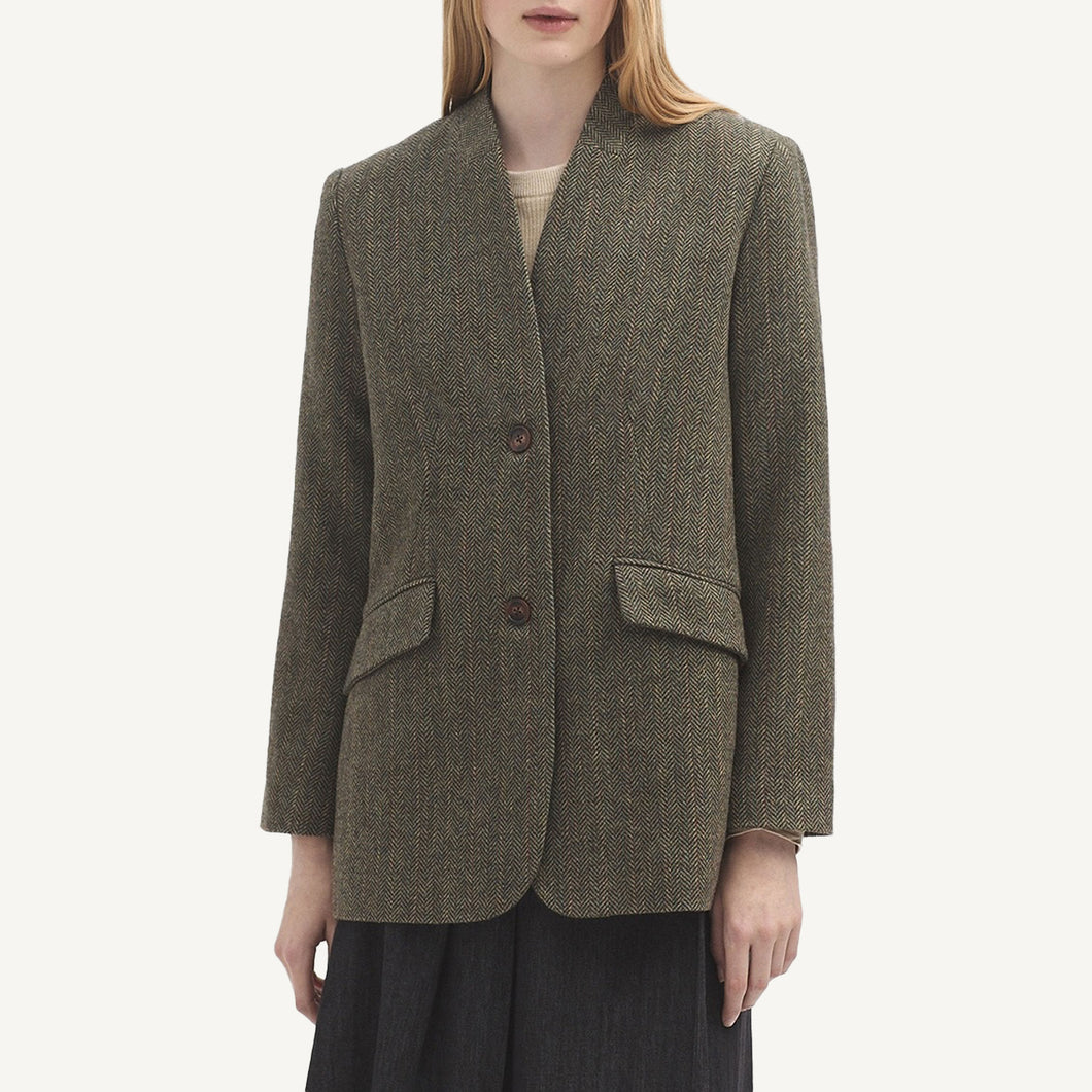 Khaki Harris Tweed Blazer