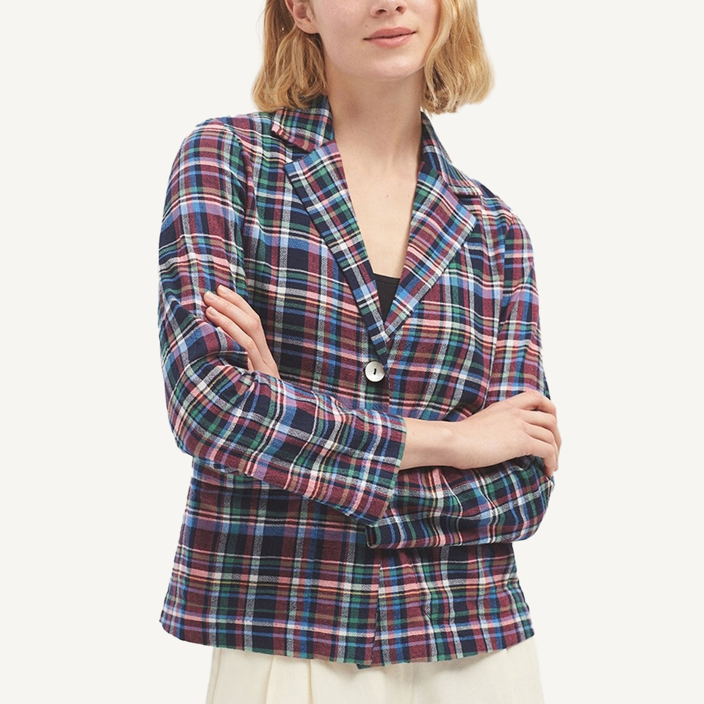 Multicolored Checked Blazer