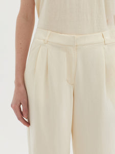 Basic Linen Darts Pants - Ecru