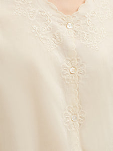 Cotton Embroidered Shirt - Ecru