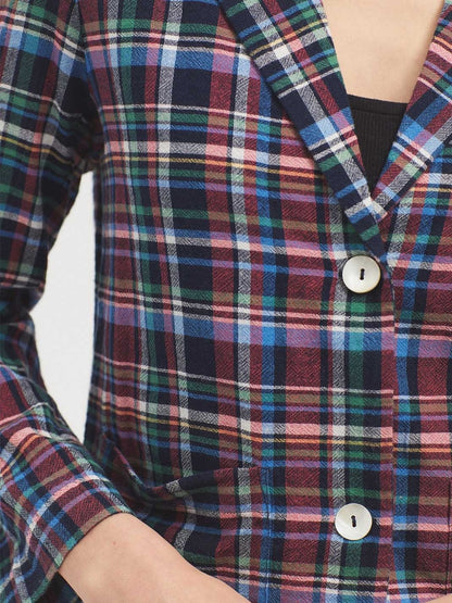 Multicolored Checked Blazer