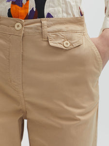 Satin Chino Pants - Beige