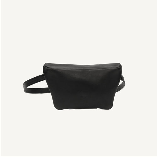 Black Leather Fanny Pack