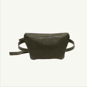 Green Leather Fanny Pack