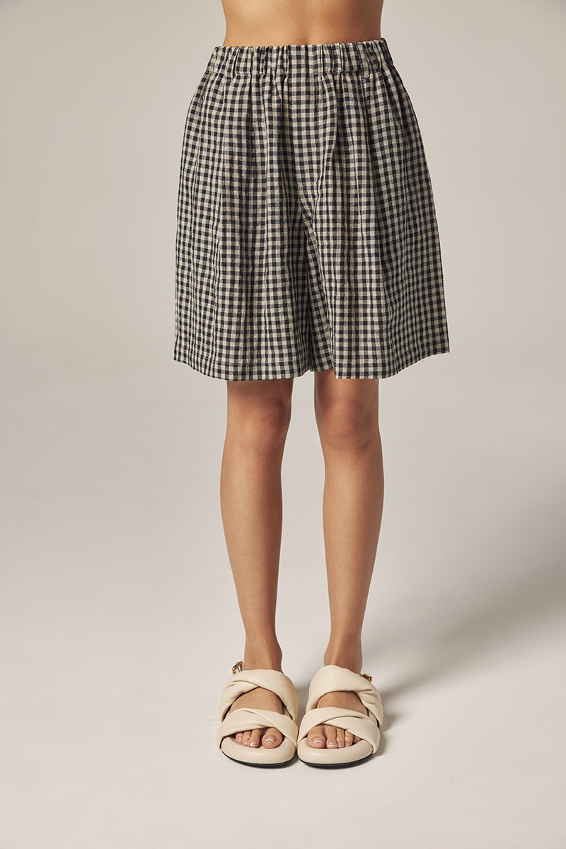 Gingham Linen Shorts