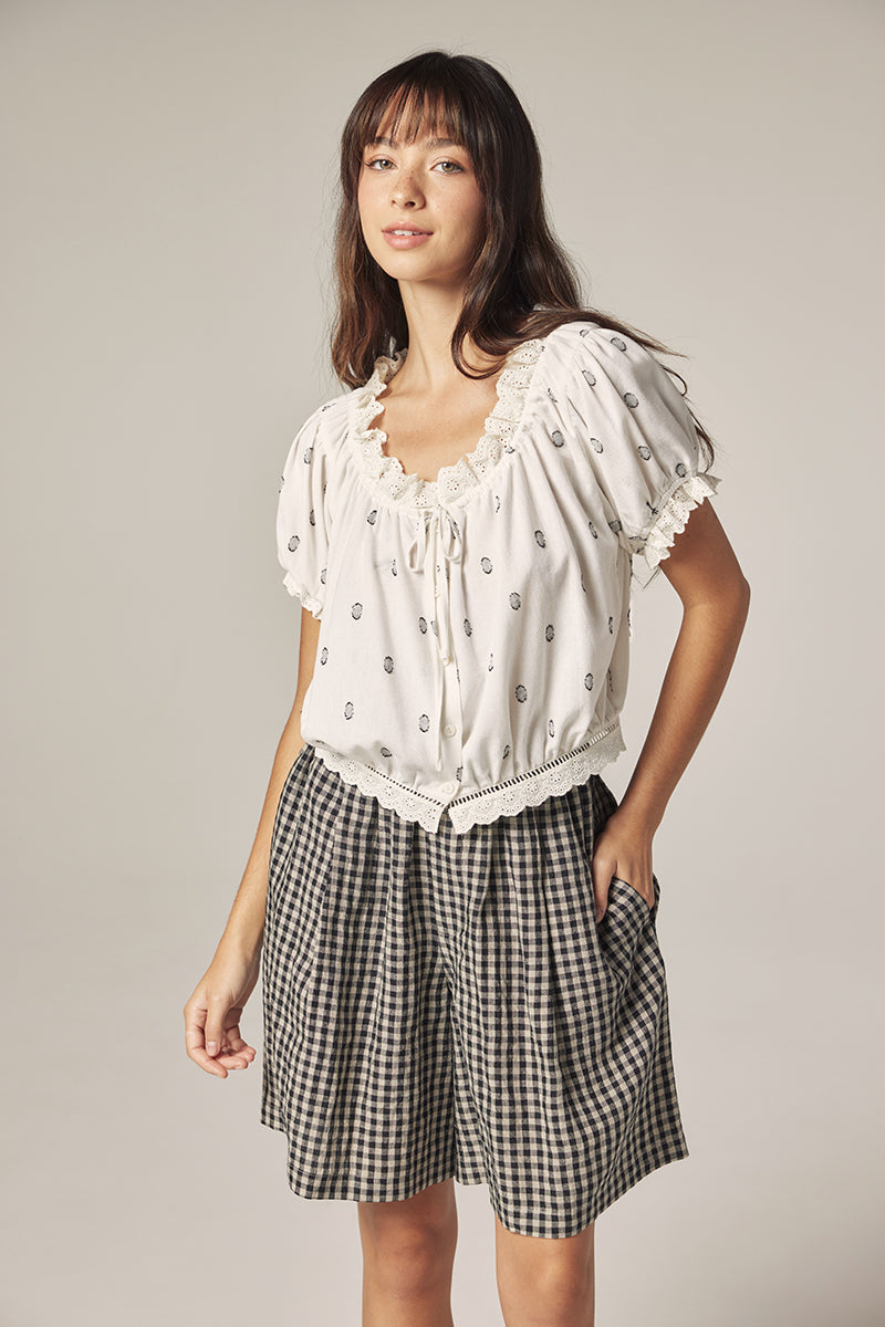 Gingham Linen Shorts