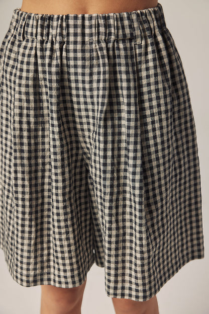 Gingham Linen Shorts