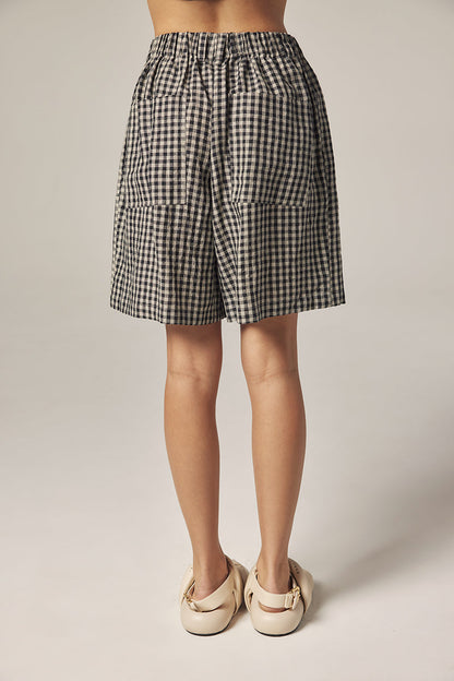 Gingham Linen Shorts